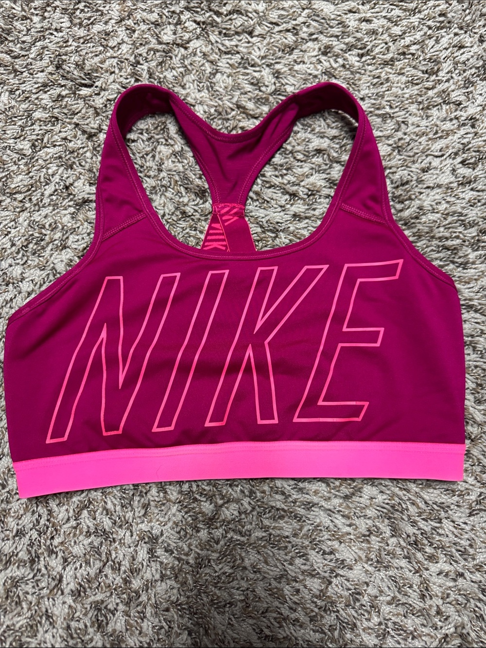 Nike Women's Magenta and Hot Pink Sports Bra